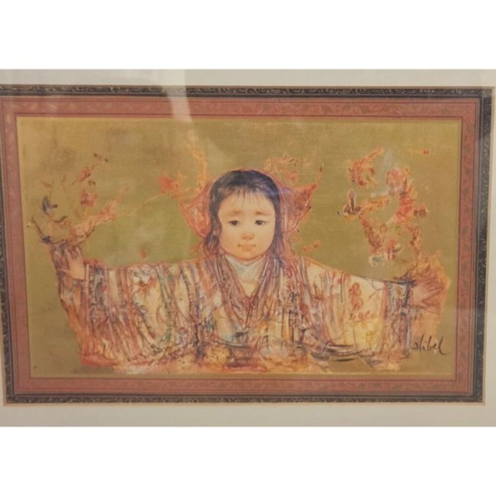 Edna Hibel "Chinese Celebrant" Limited Edition Framed Print #887 Of 1000 -17x14"